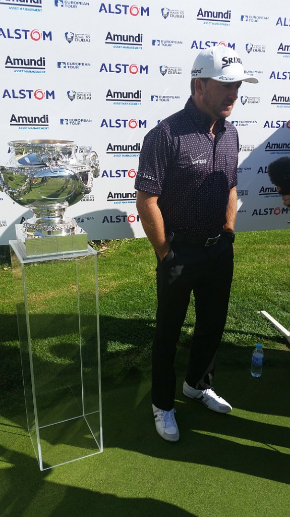 Graeme McDowell beside the French Open trophy he won last year.  (Photo - www.golfbytourmiss.com)