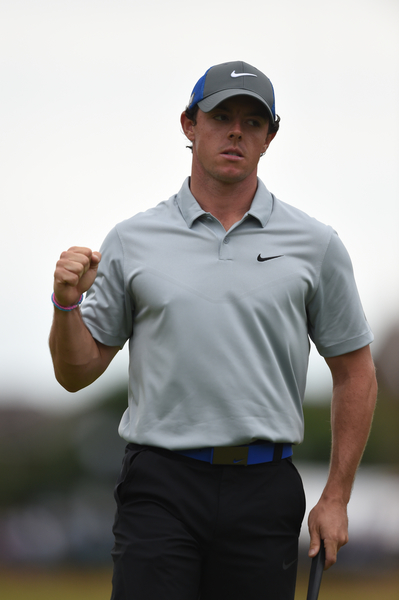 Rory McIlroy delighted with the R & As decision to adopt a two tee start as he will now take a six shot lead into the final round. (Photo - Fran Caffrey/www.golffile.ie)