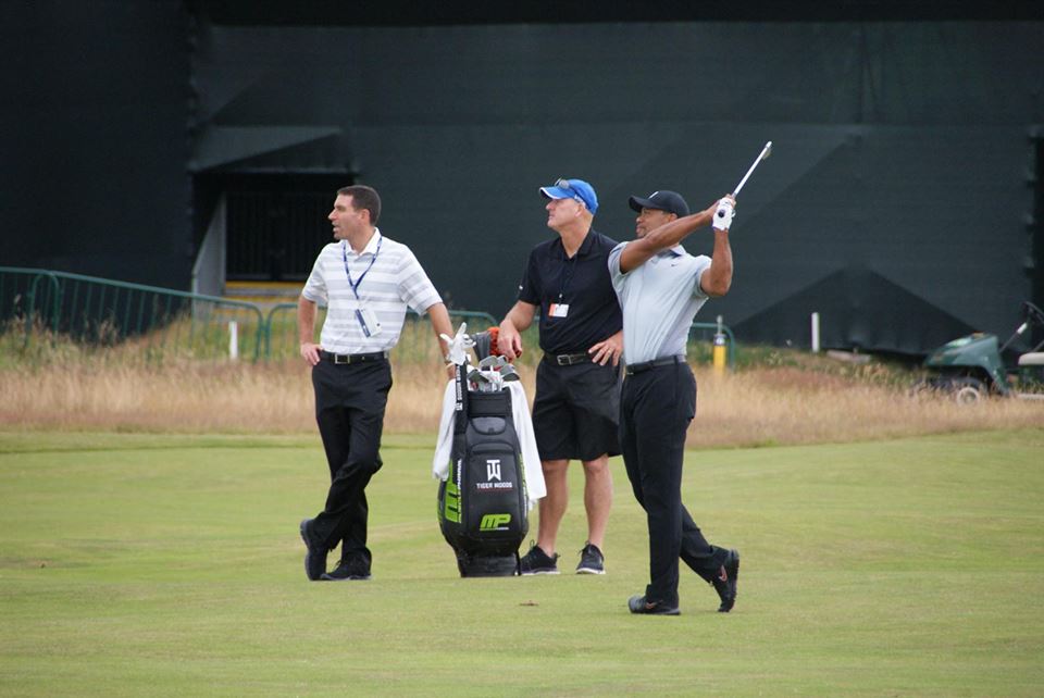 Tiger Woods, and the defending Royal Liverpool Open Champion, spotted out practicing on the course today. (Photo - www.randa.org)