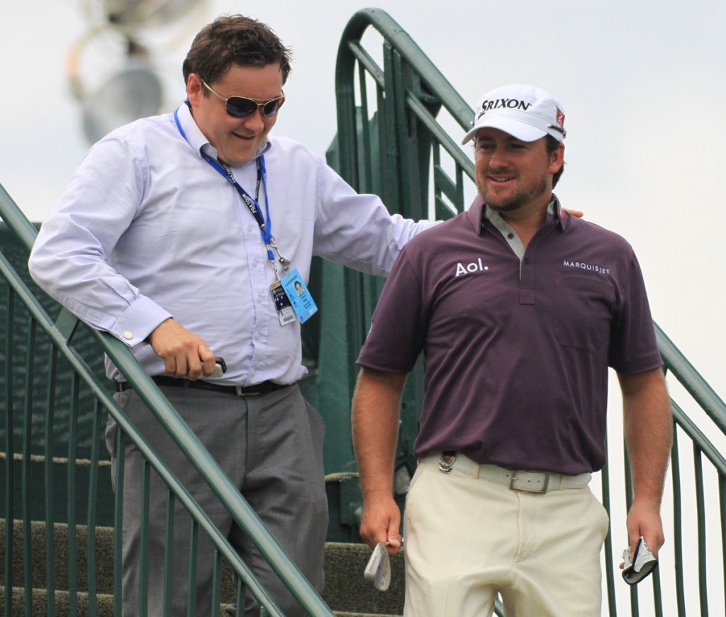Graeme McDowell in shock annoucement he is to split at he end of the seaasno from the Dublin-based Horizon Sports and run by Conor Ridge seen here with the former US Open winner. (Picture Fran Caffrey www.golffile.ie)