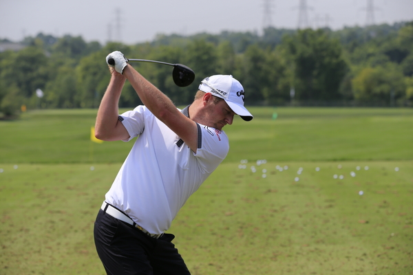 Marc Warren warming up for only his third US based Major Championship this week at Valhalla. (Photo - Eoin Clarke/www.golffile.ie)