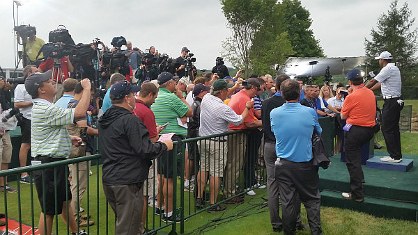 Media interest huge in Tiger Woods despite missing the Valhalla cut with a pair of PGA 74s (Photo - www.golfbytourmiss.com)