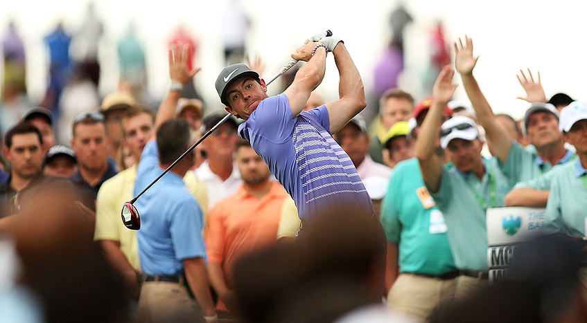 Rory McIlroy shakes off any lingering hangover in winning three events in succession with Barclays Championship second round of 65.