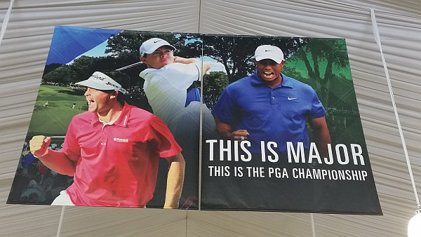 Four-time PGA winner Tiger Woods features strongly in promotion for this week's 96th PGA but the big question is: 'Will Tiger Woods be fit enough to make his Thursday morning tee time?