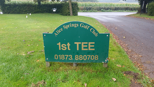 Alice Springs GC, Wales - 1st tee marker.