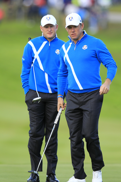 Welsh rookie Jamie Donaldson and nine-time Euro star Lee Westwood lead the turnaround on day one of the 2014 Ryder Cup. (Photo - Eoin Clarke/www.golffile.ie)