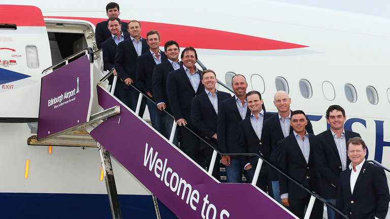 The USA Team touch down in Scotland on a special British Airways charter flight. (Photo - SKY Sports)