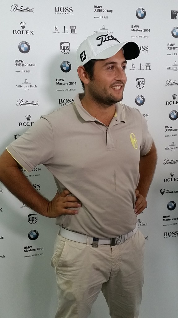 Frenchman Alexander Levy is pretty pleased after posting a seven under par 65 to lead the BMW Masters.  (Photo - www.golffile.ie)