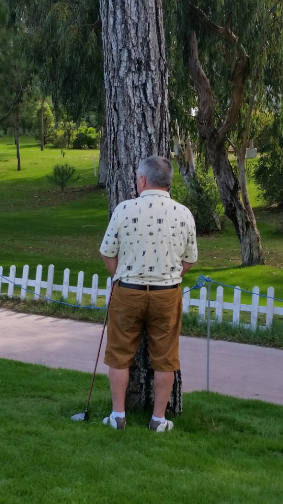 Shot of the Day - Bob Cass gets friendly with a pine tree.