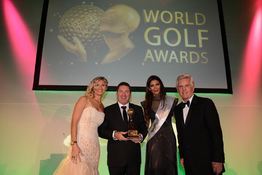 David Townend, Senior Vice President The Els Club Teluk Datai, Langkawi, Malaysia, accepts the award for ‘World’s Best New Golf Course’ at the World Golf Awards Gala Ceremony.