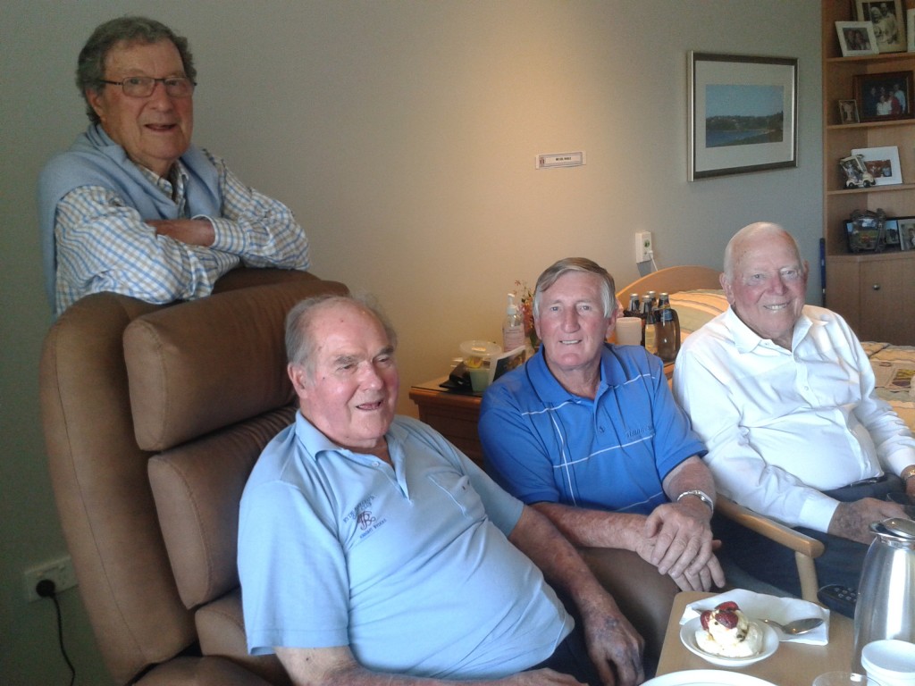 Some of the greats gather during Australian Open week  - Peter Thomson (standing), Kel Nagle (foreground), Peter Hines (middle) and Dave Mercer (right).