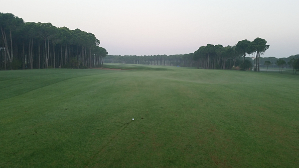 Monday Morning - Opening drive on the Montgomerie Maxx Royal course.