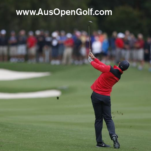 Rory McIlroy on route to a two under par 69 on day one of the Emirates Australian Open.