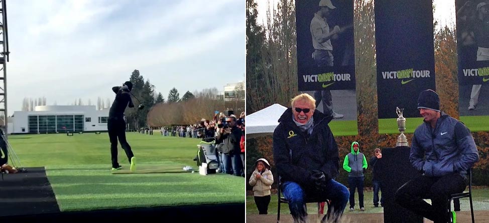 Rory McIlroy at Nike HQ Tuesday.