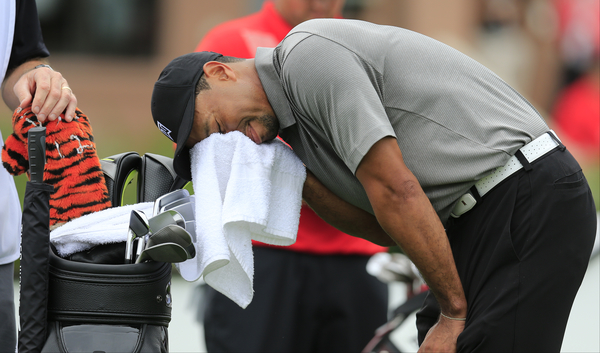 Tiger Woods clearly struggling during his round of 70 on day two of the Hero World Challenge. (Photo - Fran Caffrey/www.golffile.ie)