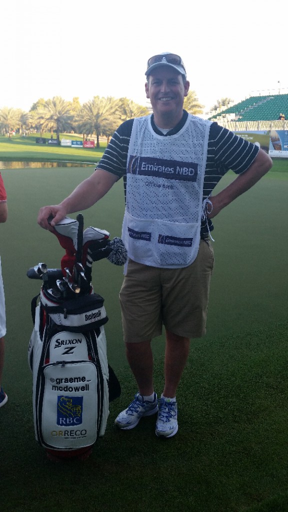 Cornwall-born Matt Harbour again caddying for Graeme McDowell.  (Photo - www.golffile.ie)