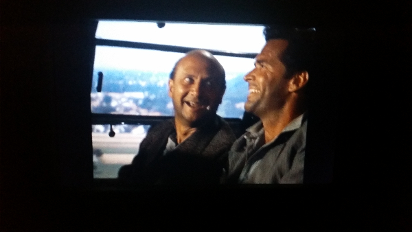 Donald Pleasance, who was actually a Spitfire pilot in WW2 and became a POW, as 'The Forger' and James Garner, who was a POW in the Korean War where he 'obtained' items acted as the 'Scrounger'. Seen here escaping to Switzerland.