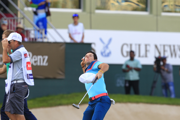 Rory McIlroy in now his customary throwing his winning golf ball into the crowd.  (Photo - Eoin Clarke/www.golffile.ie)