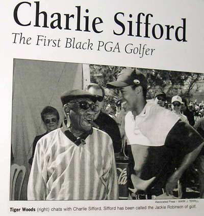 Tiger Woods pays tribute to the late Charlie Sifford.