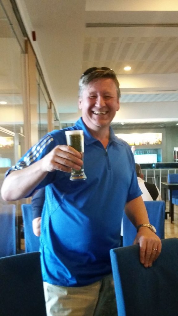 Andy Braid toasting the week.