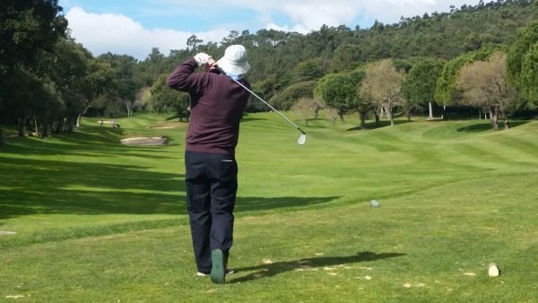 Frank teeing off the first at Penha Longa - a three time former Portugal Open host venue.
