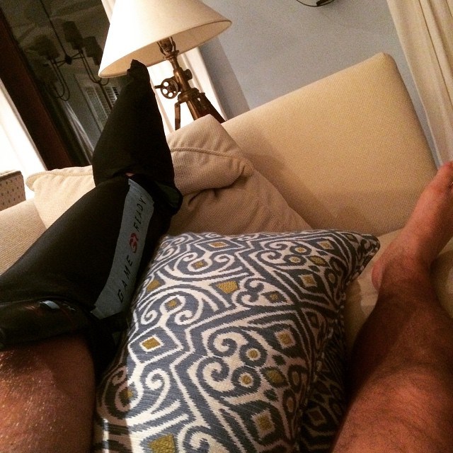 Graeme McDowell back at home in Lake Nona with his injured left ankle. (Photo - Graeme McDowell)