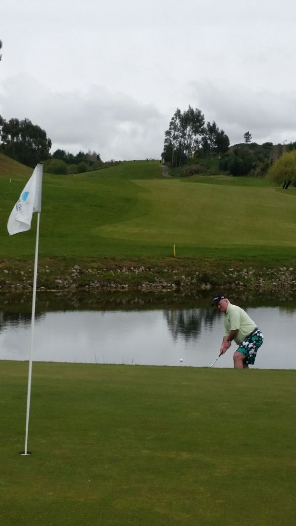 Joe Duddy looking 'awesome' in his Royal & Awesome 'Paddy Par' shorts on St. Patrick's Day.