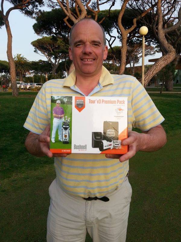 Rodger Watson wins the Bushnell prize for the leading Stableford points scorer over the five days of competition in Lisbon. An extra special thank you to Bushnell for the wonderful prize.