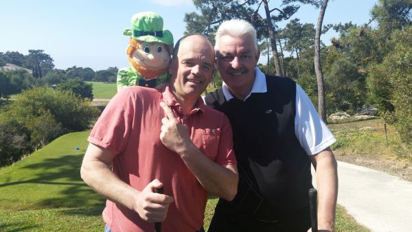 Roger and Danny getting in the mood for St. Patrick's Day.