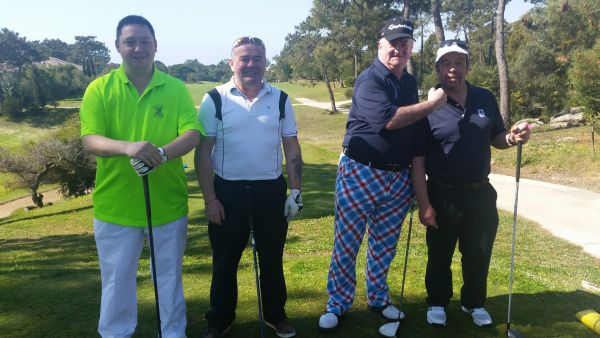 The opening match of the 2015 Bushnell/Odyssey Lisbon Challenge - Stitch. Craig, Joe and Davy.