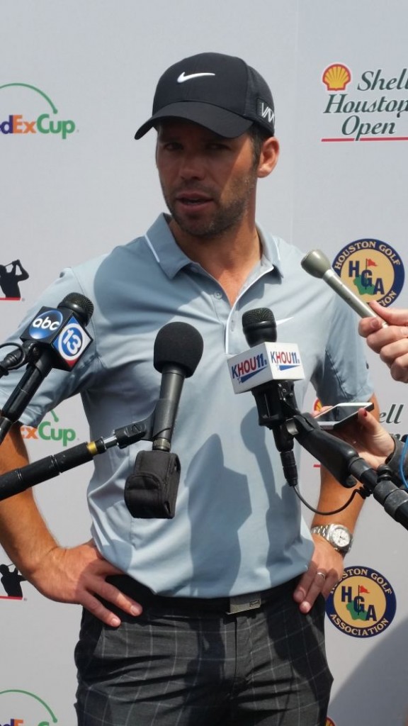 Paul Casey in the media spotlight after his round of 68 and remarking Rory McIlroy should capably handle next week's Masters attention.  (Photo - www.golfbytourmiss.com)