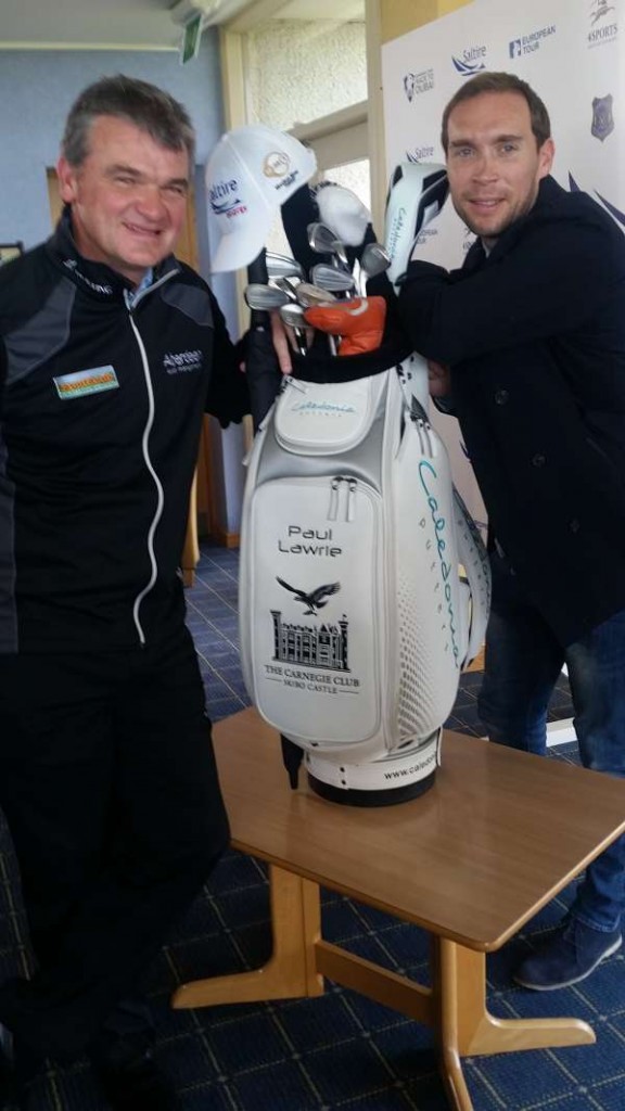 Paul Lawrie & Russell Anderson at the launch of the Saltire Energy Paul Lawrie Match-Play Championship.  (Photo - www.golfbytourmiss.com)