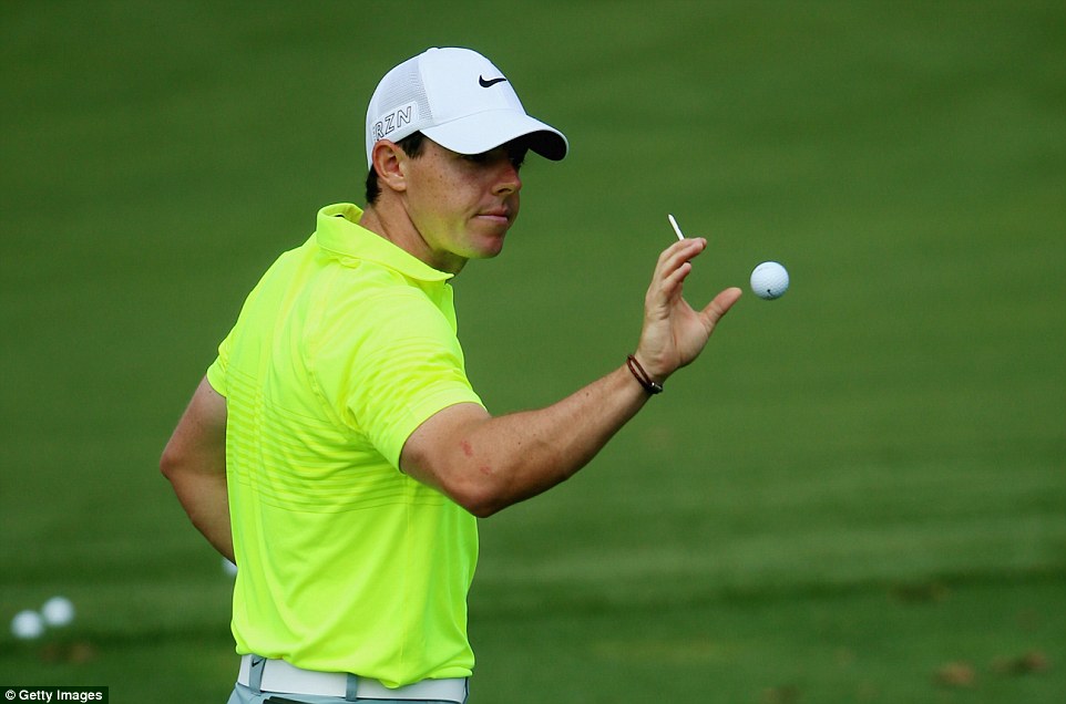 Rory McIlroy practicing on Tuesday at Augusta. (Photo - Getty)