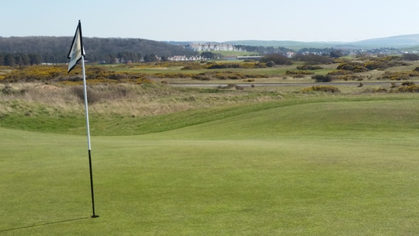 Trump Turnberry - 9th green looking back to hotel in the distance.