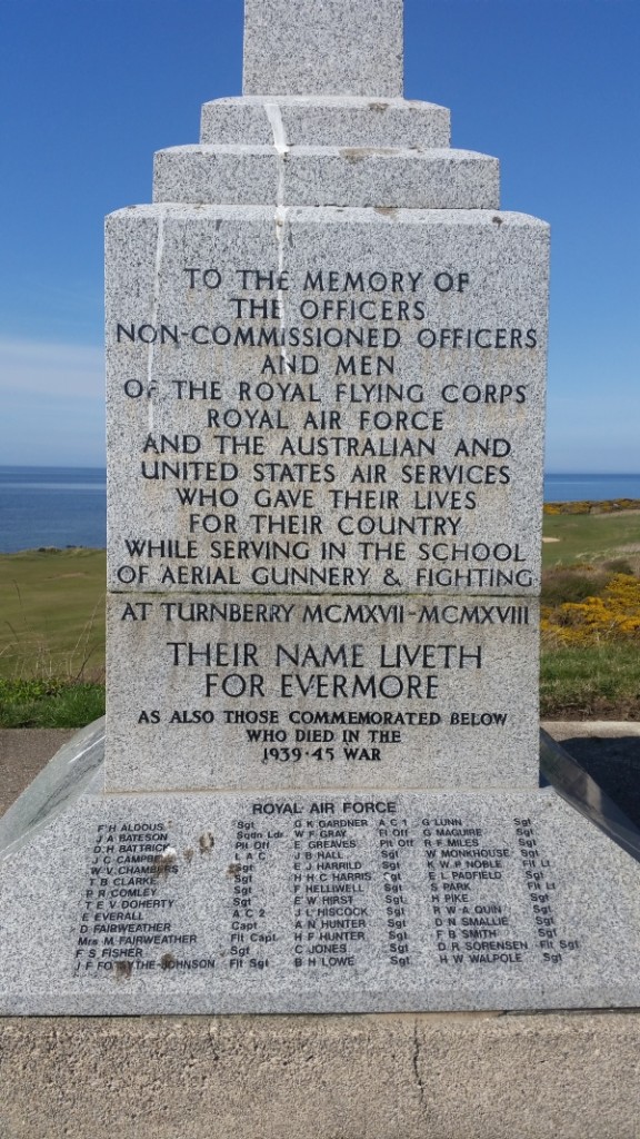 Memorial inscription at Trump Turnberry.