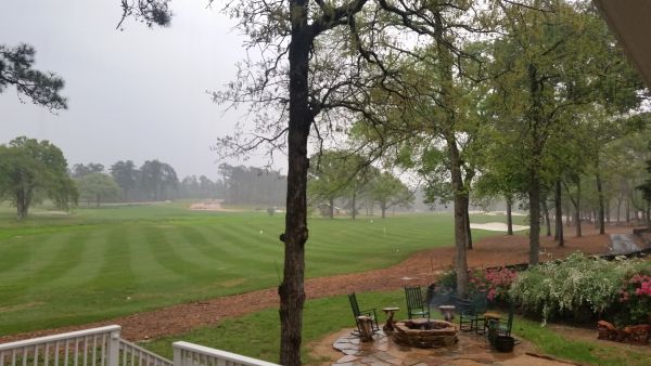 View from the temporary clubhouse at BlueJack National.
