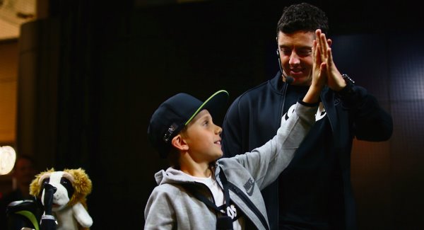 Rory McIlroy with Sean Reddy at Nike Town in London last Monday.