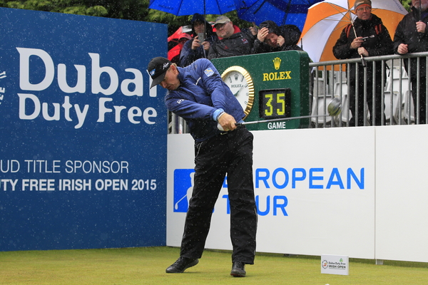 Ernie Els driving off during this week's Irish Open. (Photo - Eoin Clarke/www.golffile.ie)