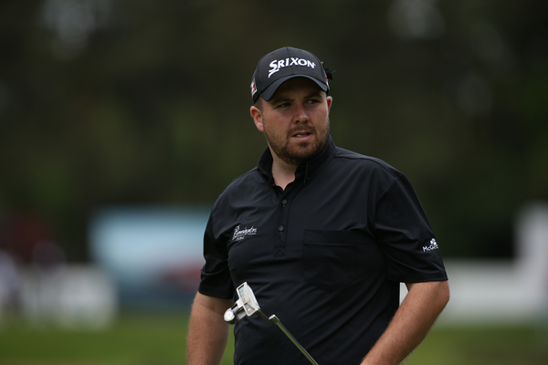 Shane Lowry wearing all-black after the death last year of popular Zimbabwean caddy Ian McGregor. (Photo - www.golffile.ie)