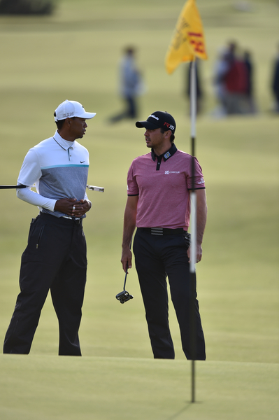 Tiger Woods and Jason Day during last month's Open Championship at St. Andrews. (Photo -Fran Caffrey/www.golffile.ie) All photo usage must carry mandatory copyright credit (© Golffile | Fran Caffrey)