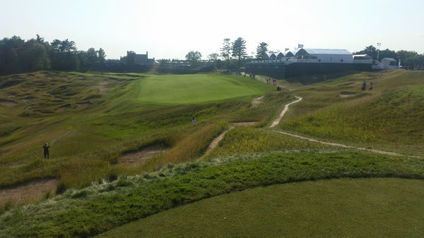 'Johnson's Bunker' now covered by a large corporate grandstand at the right side of the 18th fairway.