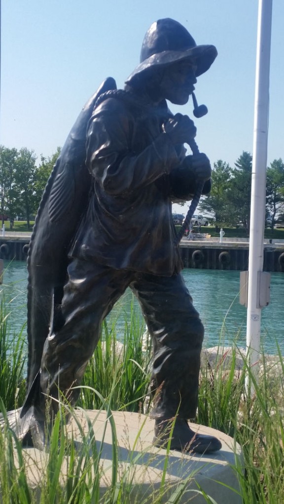 One that didn't get away - statue at Port Washington.