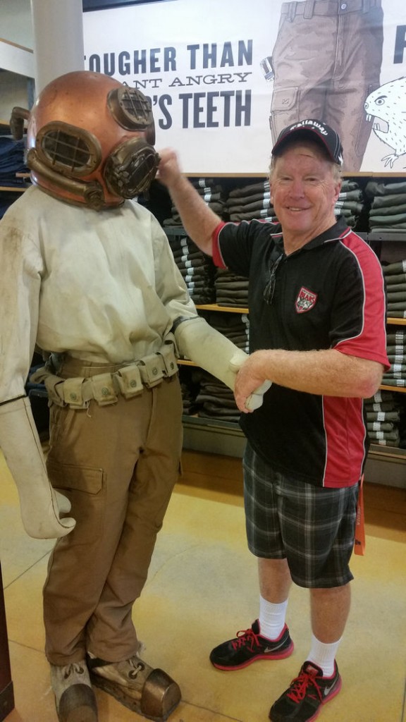 Shaking hands with a deep sea diver but getting no pulse or feeling.