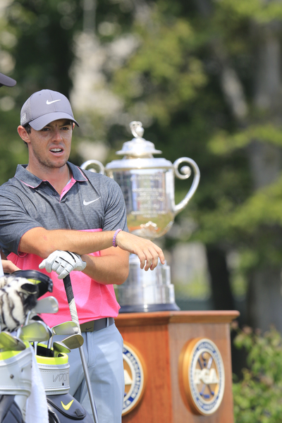 The closest Rory McIlroy got to the Rodman Wanamaker Trophy tihs week. (Photo - Eoin Clarke www.golffile.ie)