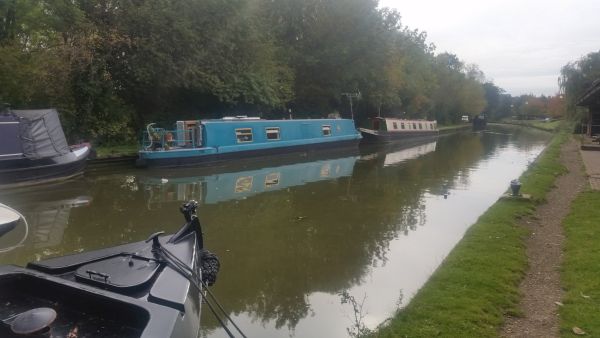 Barges line the Union Canal at Peartree Bridge.
