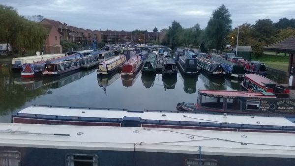 View of Milton Keynes Marina from hotel window.