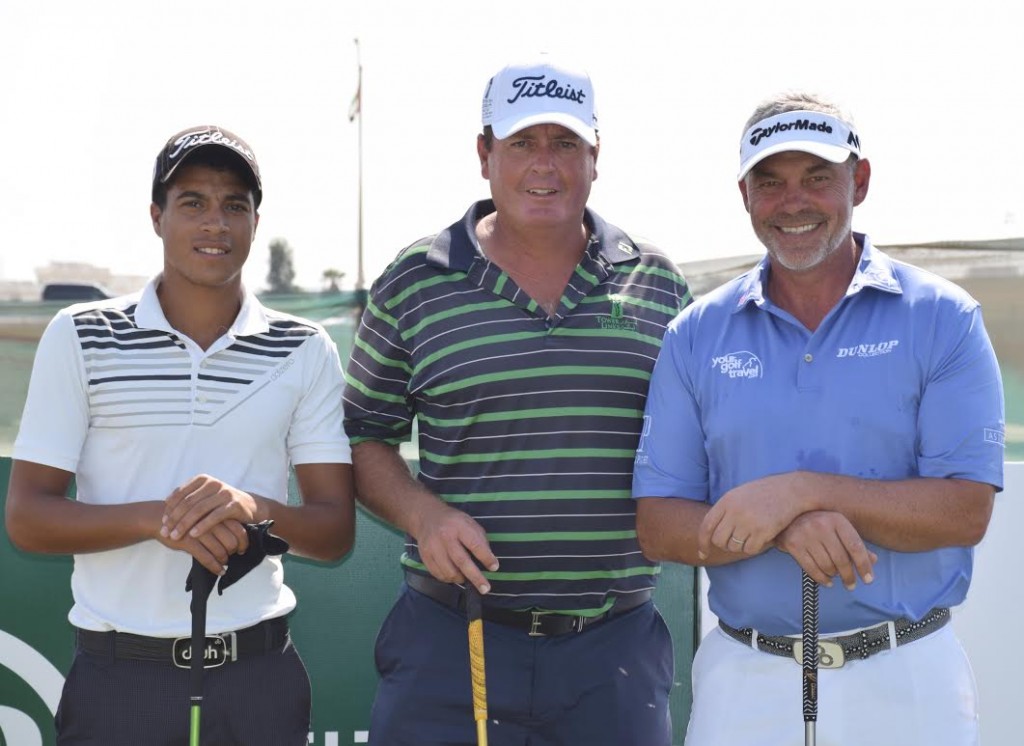 Darren Clarke with his playing partners Simon Payne and Ahmed Marjan at the Tower Links Golf Club in Ras Al Khaimah, UAE. Darren Clarke with his playing partners Simon Payne and Ahmed Marjan at Tower Links Golf Club in Ras Al Khaimah 