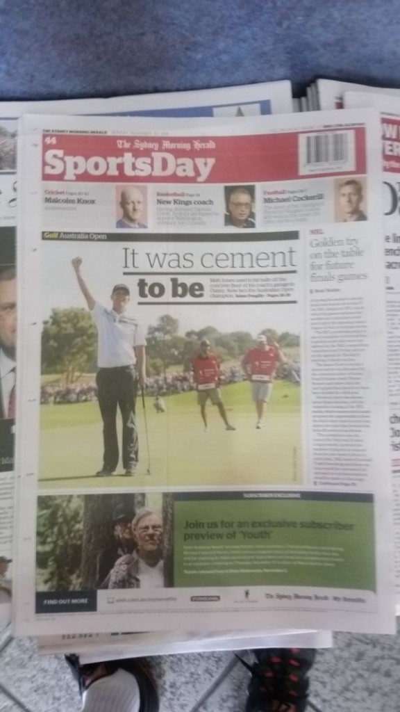 'It Was Cement To Be' says Sydney's Sydney Morning Herald.