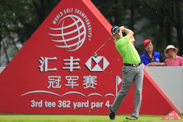 Scotland's Russell Knox looking to birdie his 18th hole and be officially tied for the lead with a round to play in the WGC - HSBC Champions. (Photo - Fran Caffrey/www.golffile.ie)