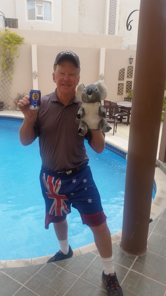 Around the pool at Sue and Nigel's